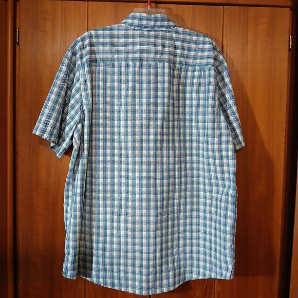 Chaps Mens Shirt Short Sleeve/ Button-Down/ Multicolor Mini-Plaid/XL - Picture 6 of 7